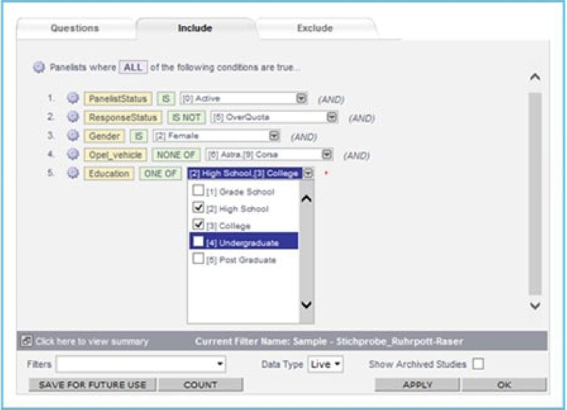 The Condition Builder (1 of 2)