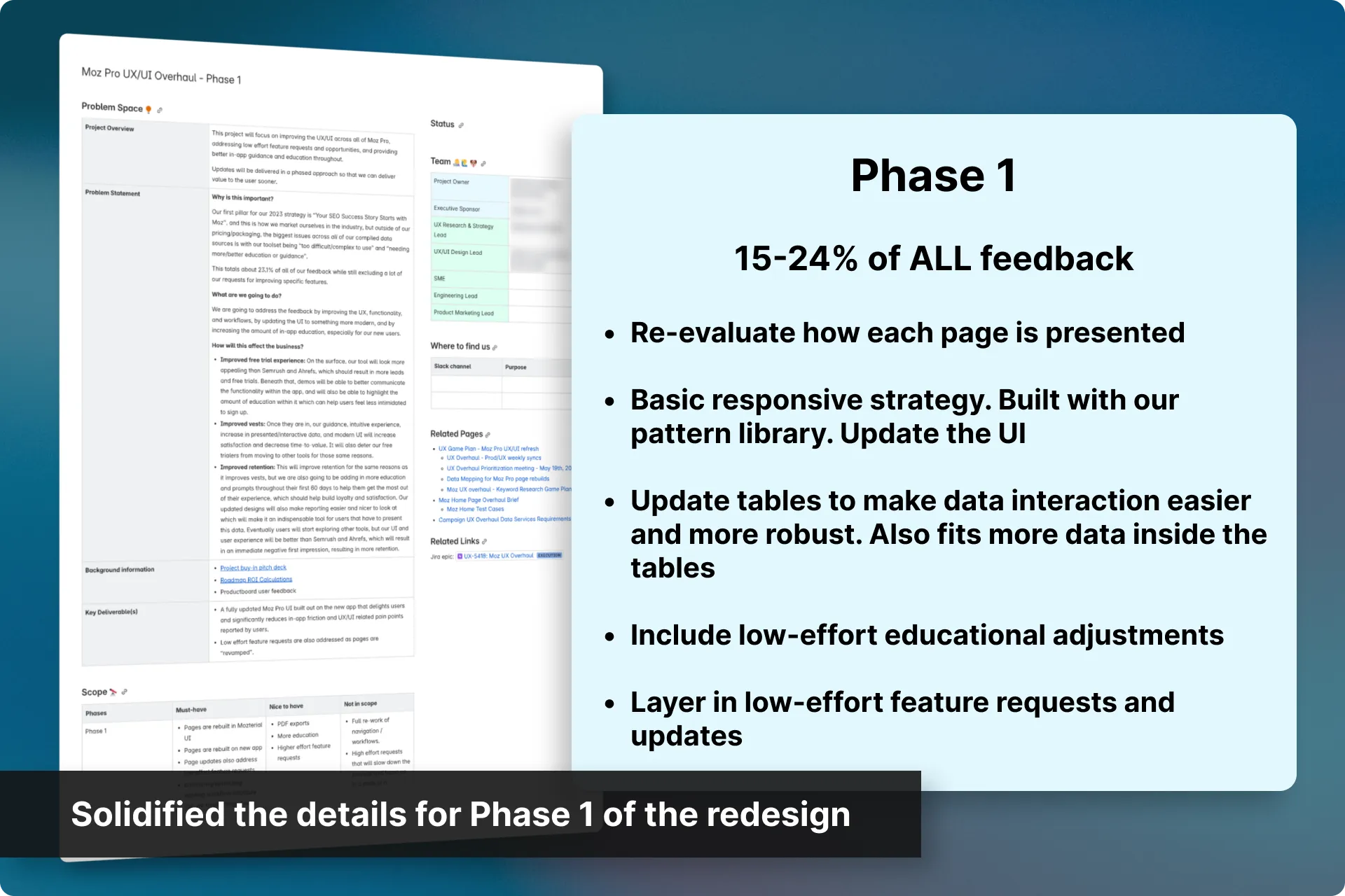 Solidified the plan for Phase 1 (1 of 1)