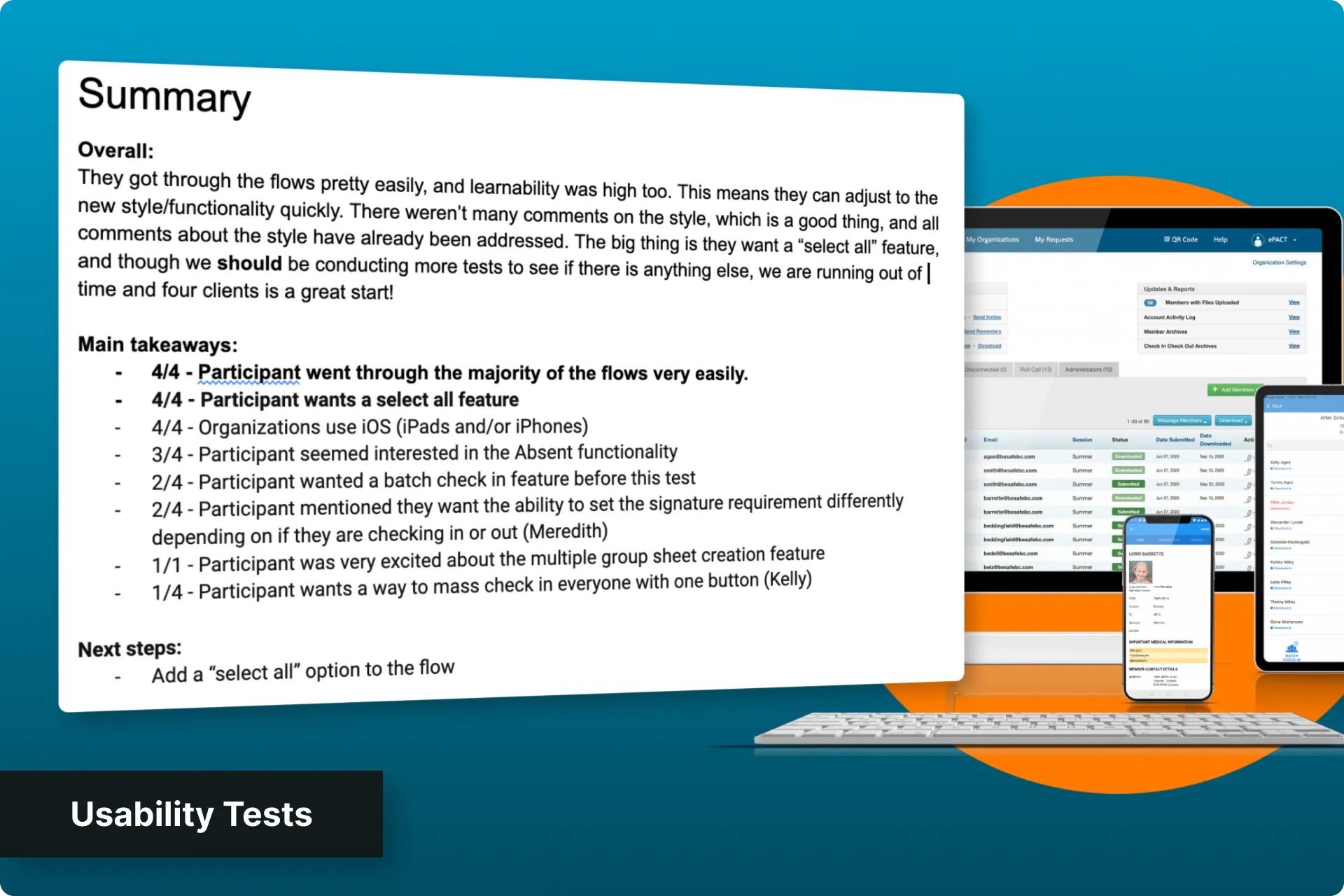 Usability Tests (1 of 1)